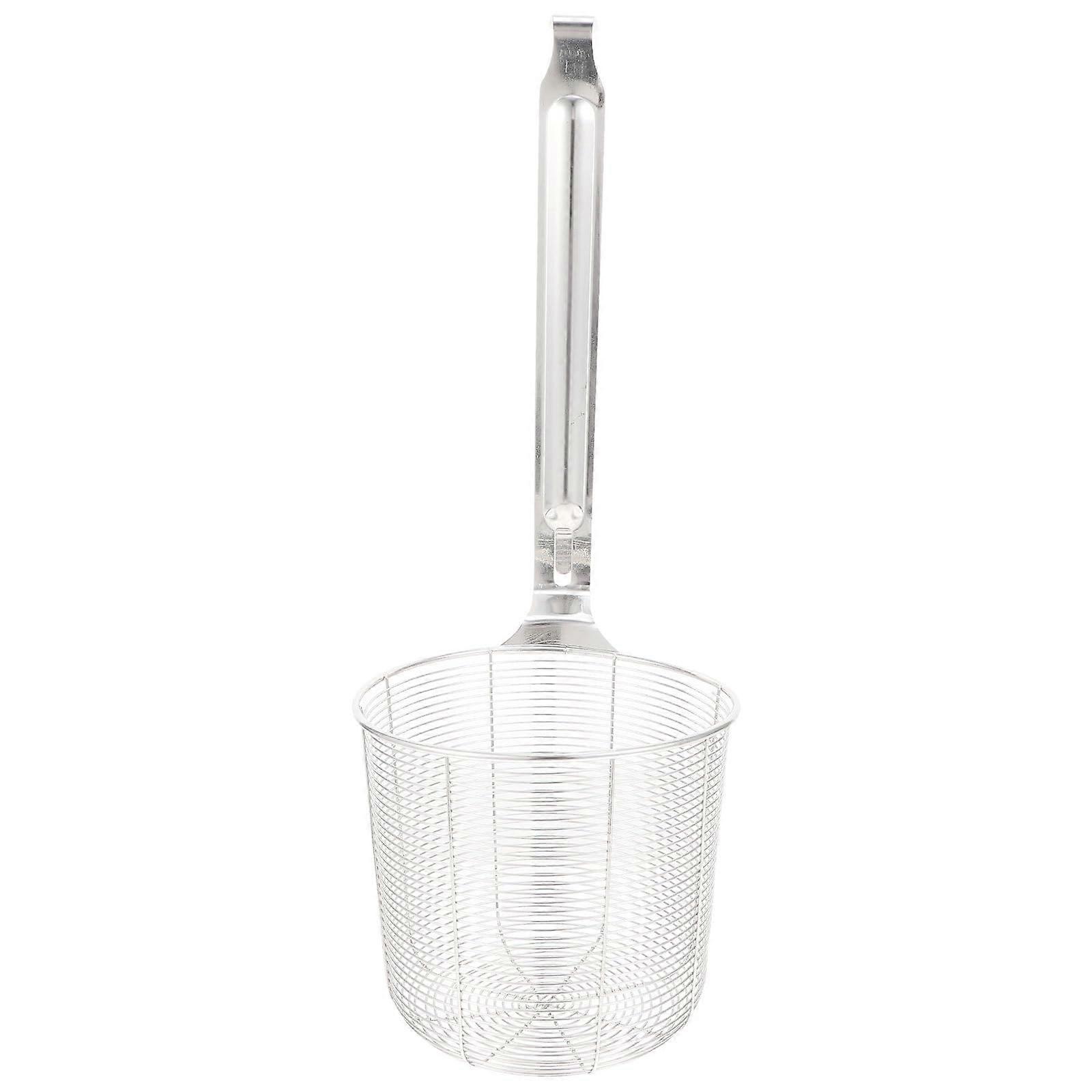 Stainless Steel Pasta Strainer Fine Mesh Spider Basket With Heatproof Handle