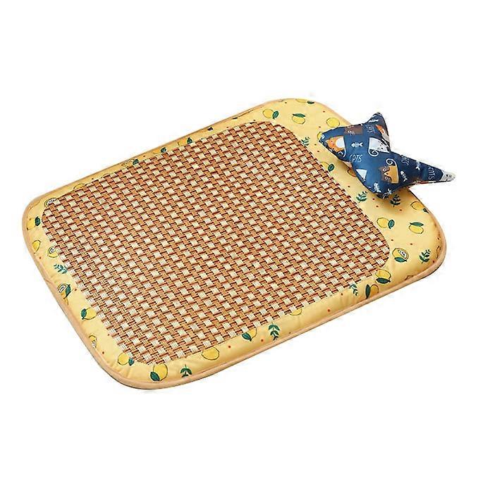Dog Rattan Cooling Mat Bite Resistant Comfortable Breathable Cat Cooling Mat for Summer