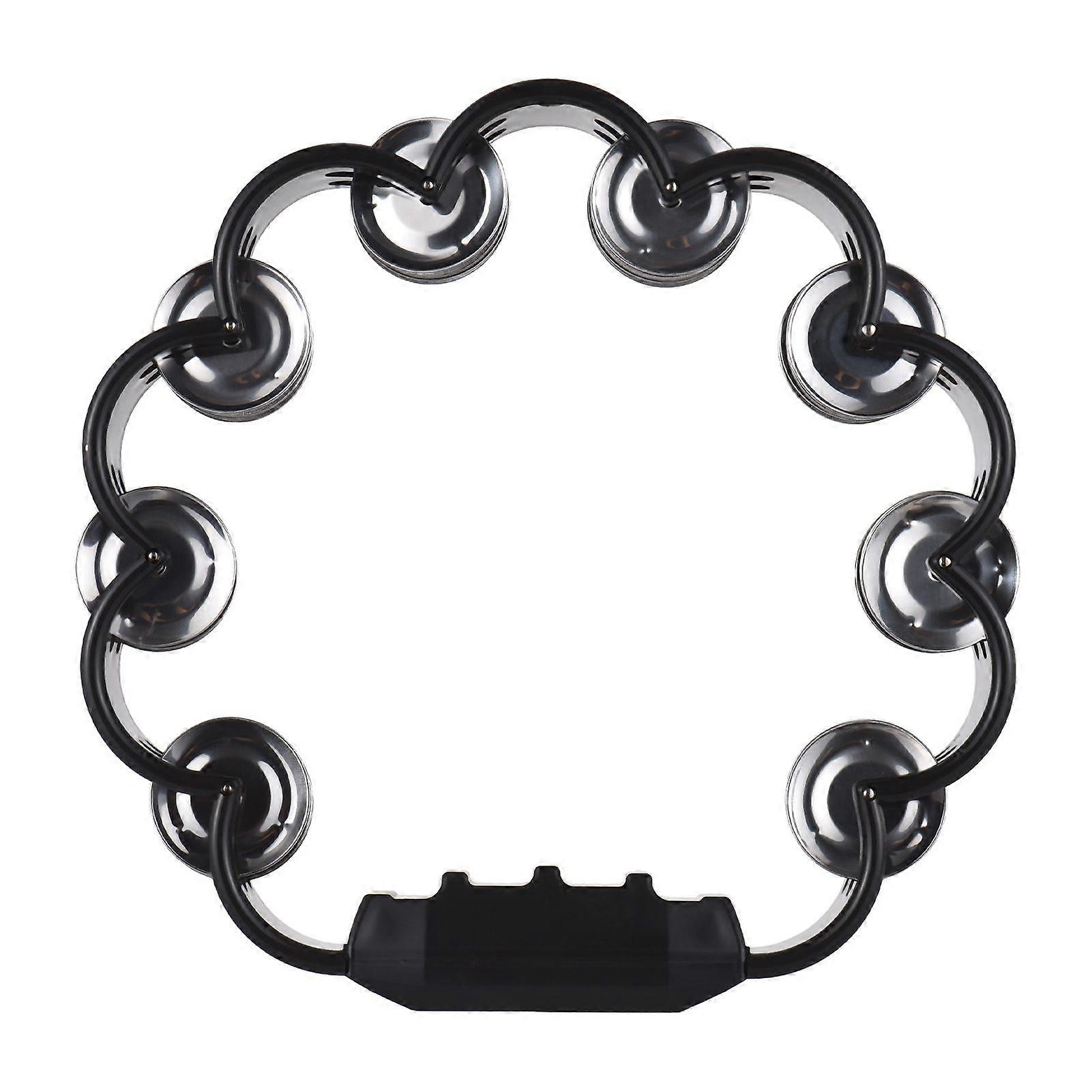 Tambourine for Adults Pleasant Jingle Sound Hand Cranked Bell Rings Metal Bell Sound Percussion Instruments Home School Party Supplies Double Jingles