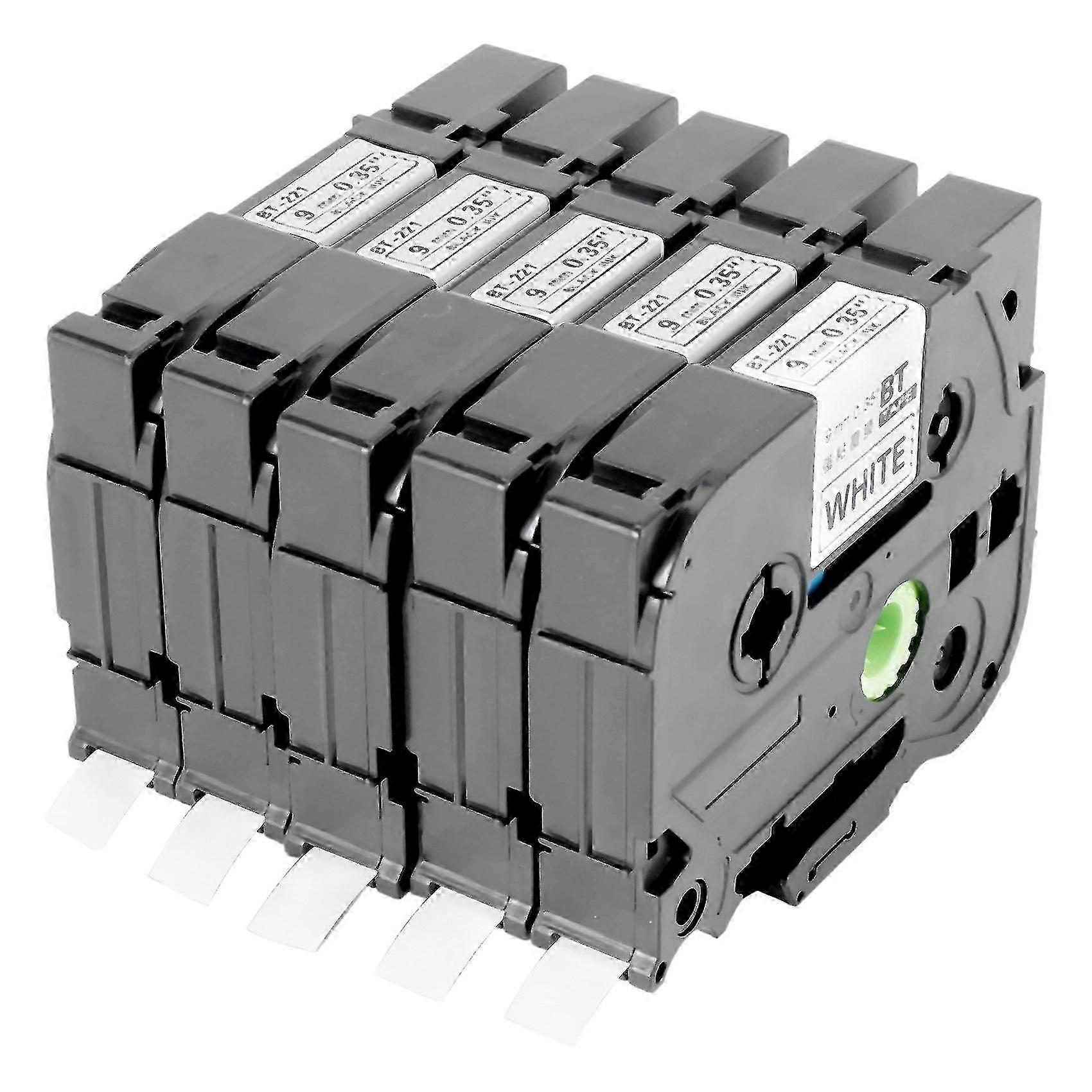 5pcs Tze-221 9mm Black On White Tze221 Tz221 Tze 221 Tape For Brother P-touch Label Maker Printer Laminated Ribbons