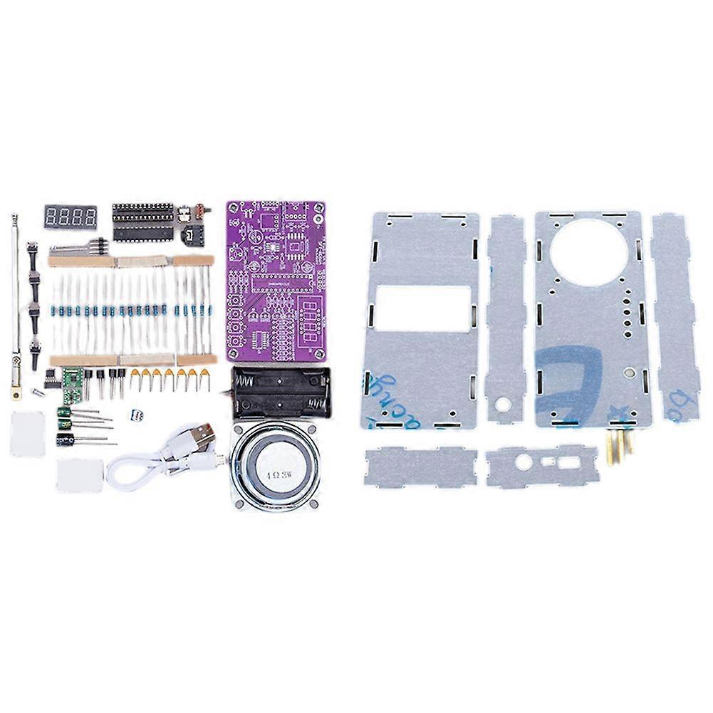 DIY FM Radio Electronic Kit Adjustable Frequency 87.5-108MHz with Sspeaker Digital Display DIY Soldering Project A