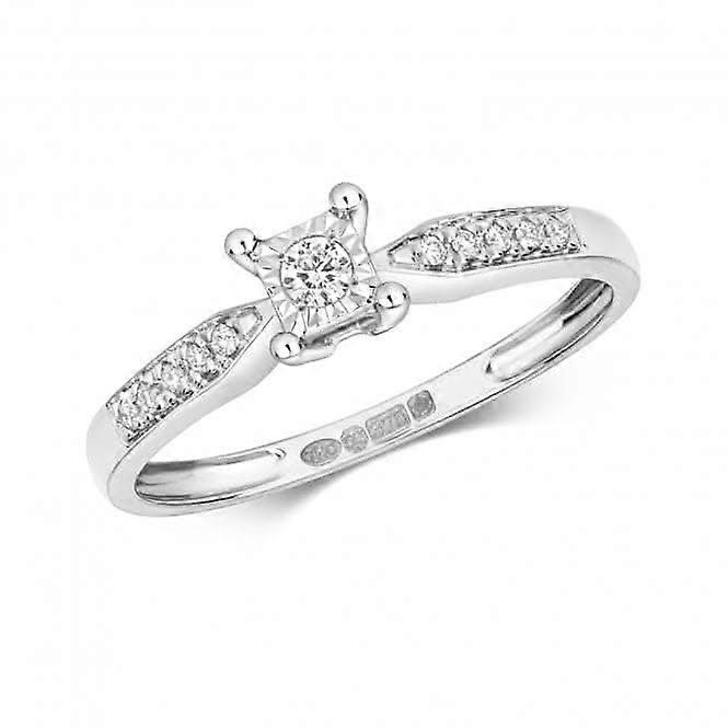 Diamond Jewellery 9ct Illusion Set White Gold Rings RD584W