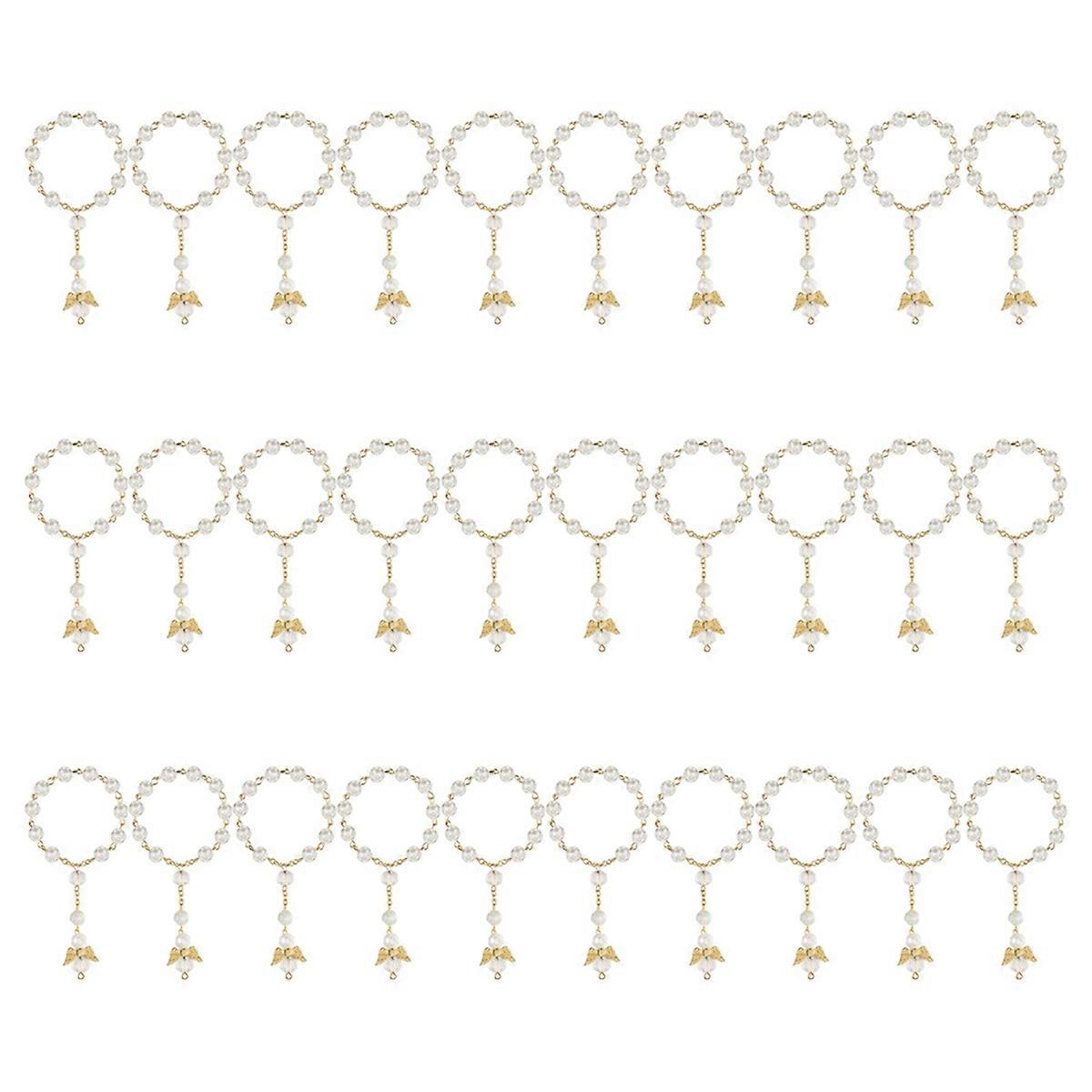30PCS Baptism Rosary with Angel for The First Communion Baptism Party