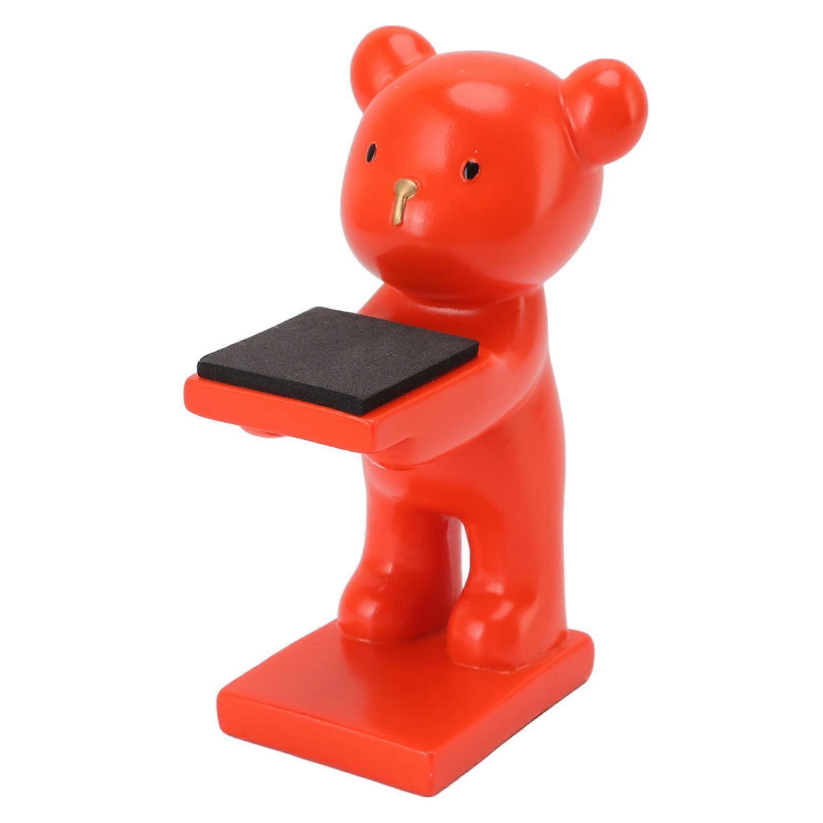 Bear Watch Stand Handcrafted Three Dimensional Modern Style Resin Watch Display Stand for Home Office Orange