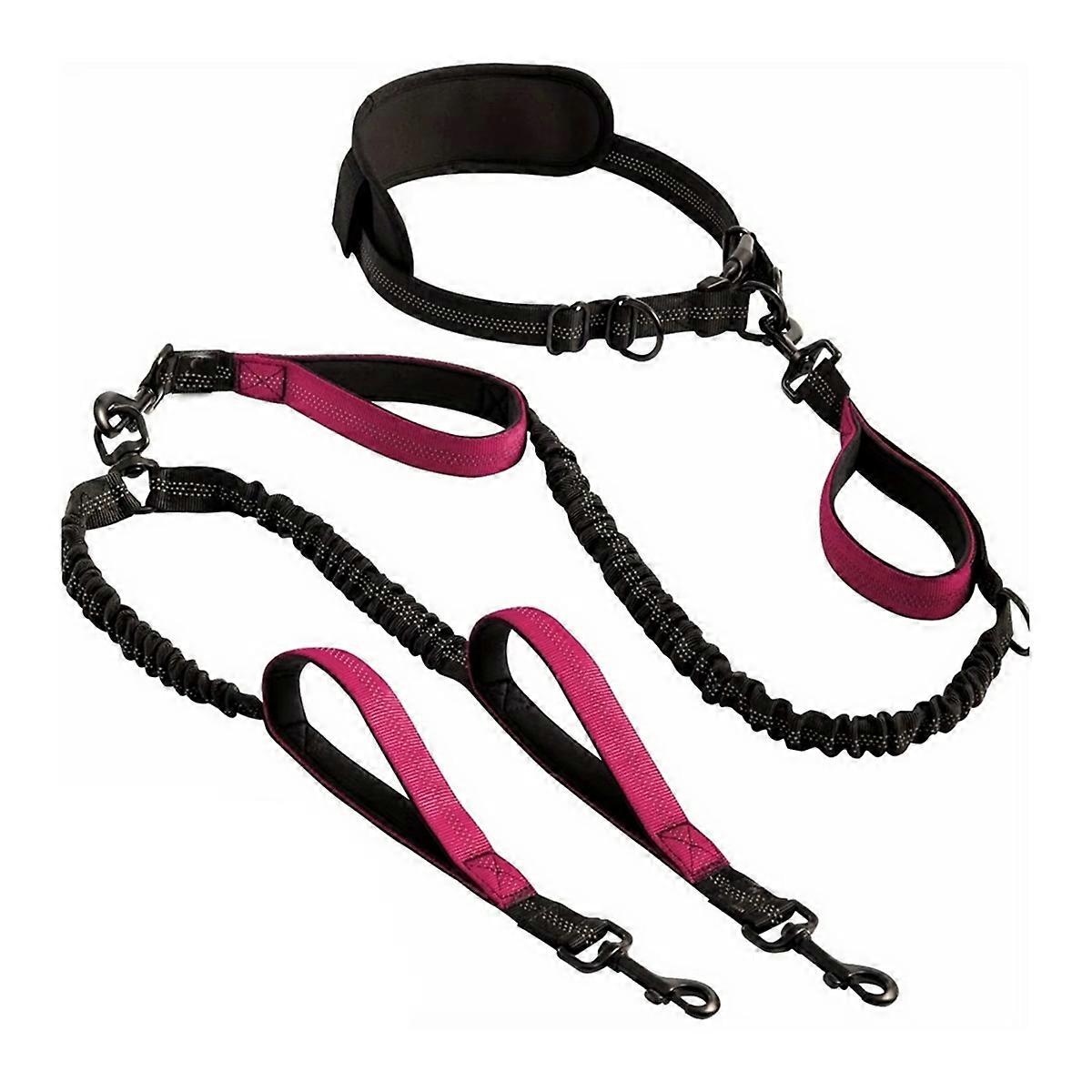 Reflective Dual Dog Leash for 2 Dogs Padded Handles Dual Dog Leash,A