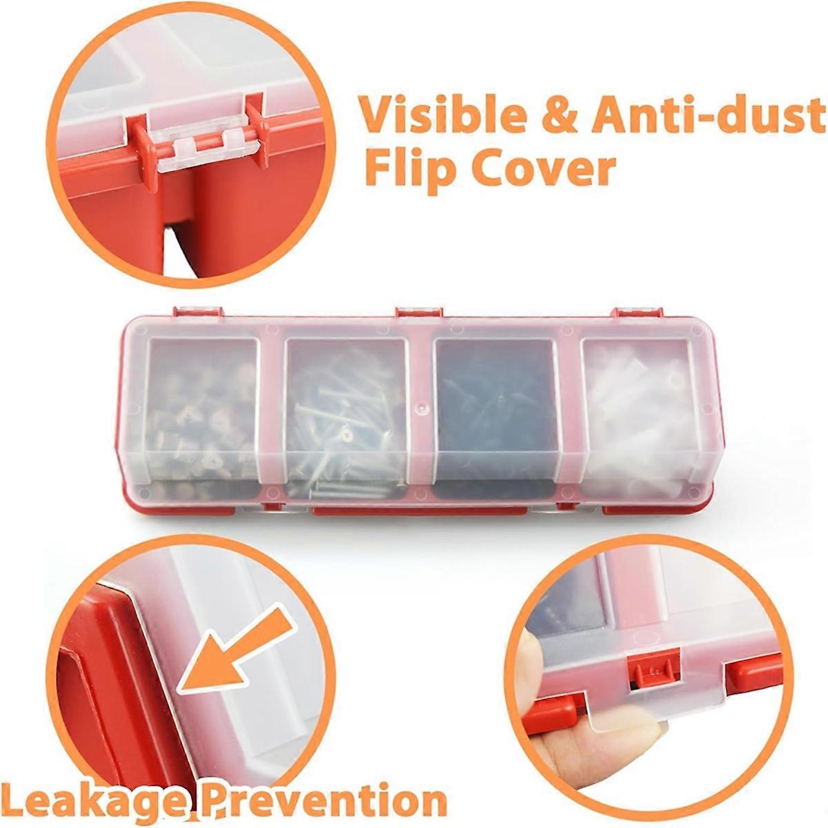 Mini Screw Parts Box Storage Case Recycled Material 400.0g Red
