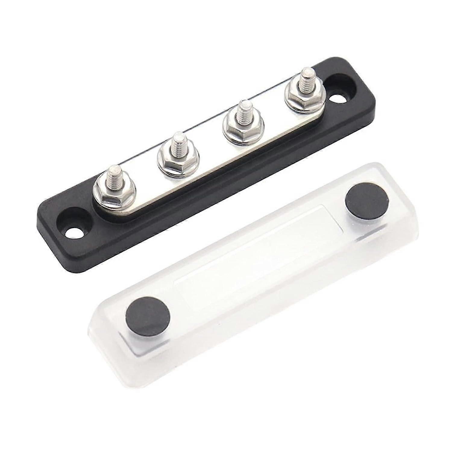 100A 4 Way, 4 x 5mm Stud Terminals, Car Marine Power Distribution Block 48V DC 300V AC