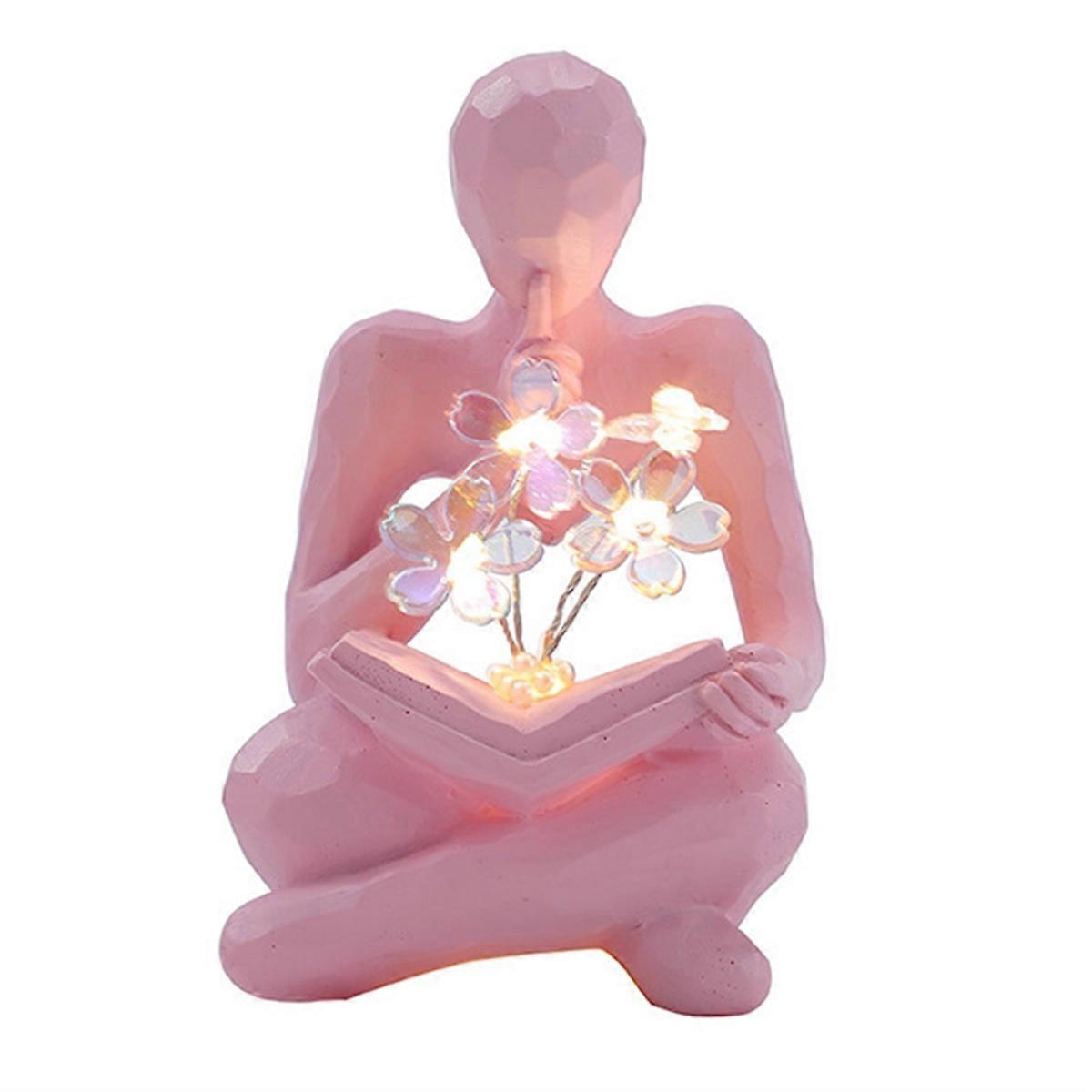 Thinkers Statue Decor Thinking Man Statue Flower Bookworms Sculpture