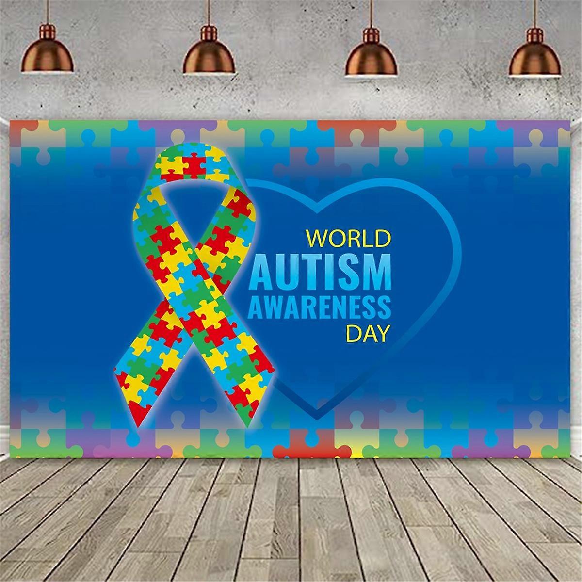 180x115cm Photography Background Fabric World Autism Day Banner
