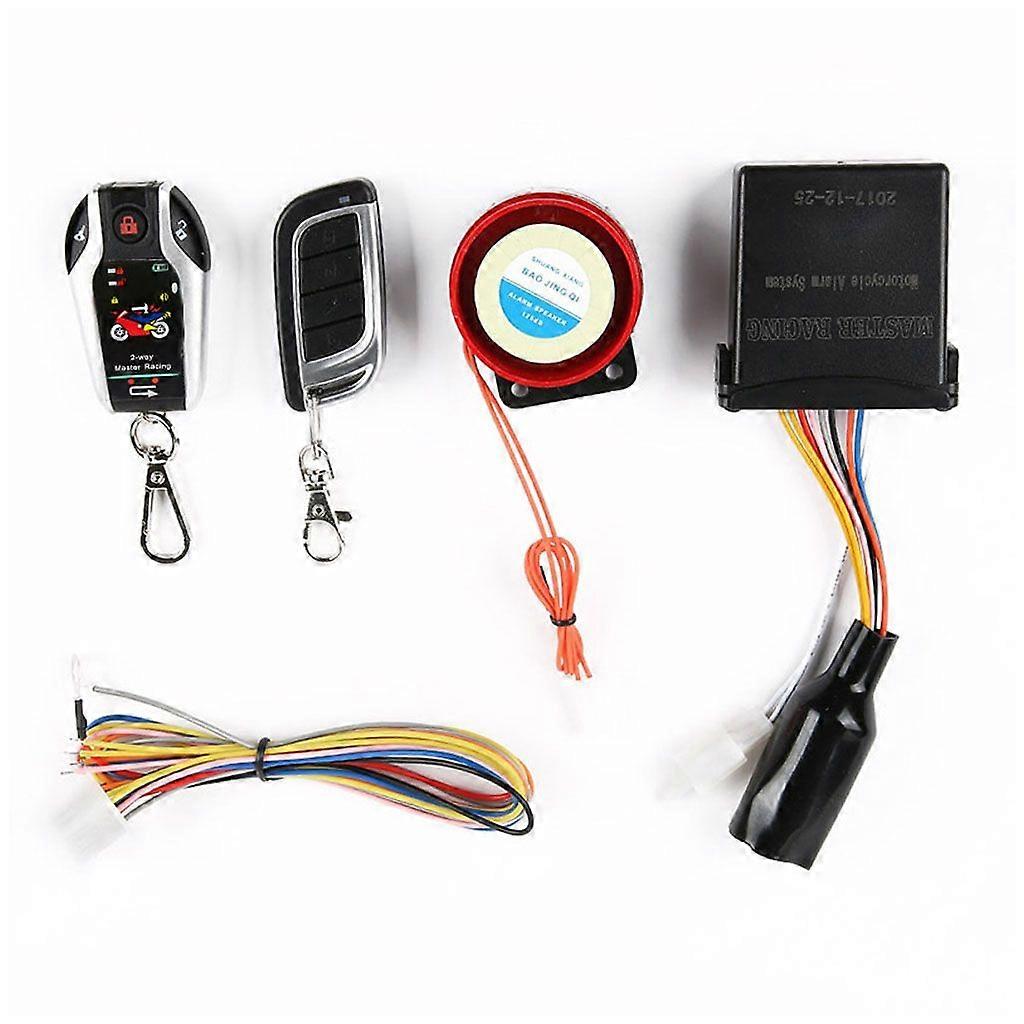 2 Way Motorcycle Security Alarm System with Remote Engine Start Anti-Hijacking