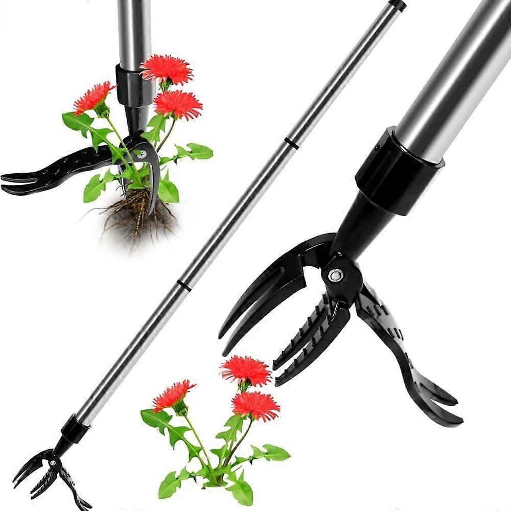 Weed Puller Tool 39" Manual Remover with Aluminum Claw for Easy Weeding, Stand Up Design, Grandpas Weeder