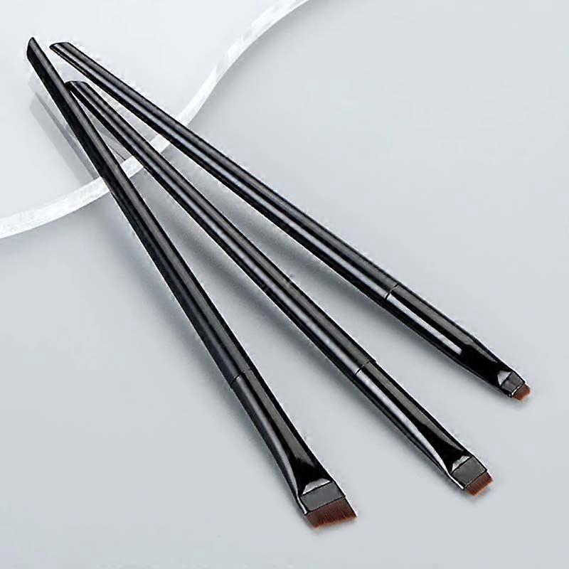 3-Piece Makeup Brush Set, Eyelash and Eyebrow Brush, Portable Flat Fine Brush, Eyebrow and Eyeliner Tool, Wool Hair Material