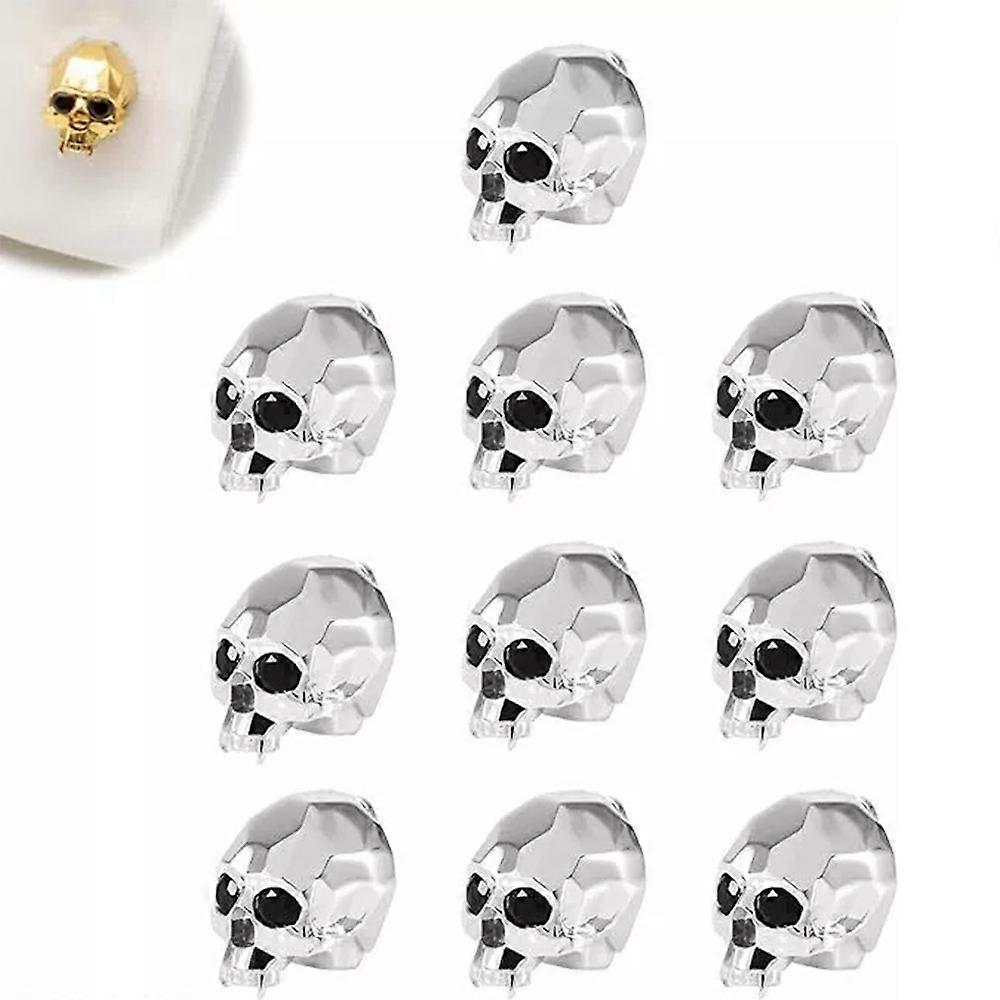 10pcs Skull Button Cover Set, Gothic Skull Button Covers for Men