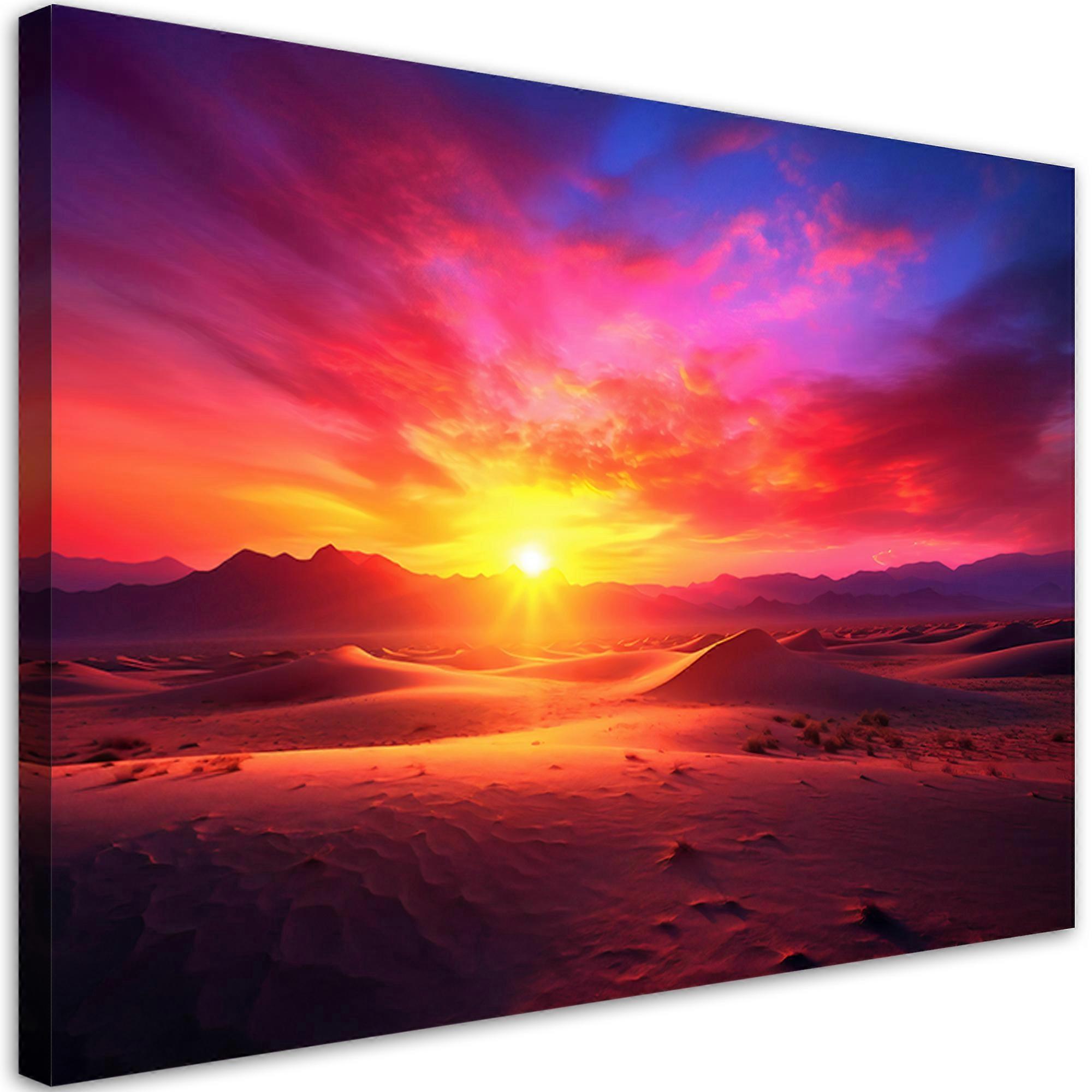 Leinwandbild, Sonnenuntergangslandschaft - 60x40