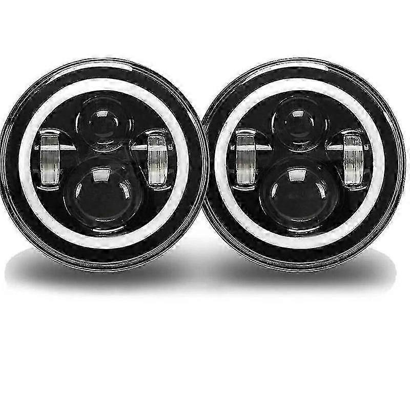 2pc 7 "LED frontlys for Jeep Wrangler 7inch runde drl blinklys Halo frontlykter for Hummer H2 2003-2009 med 9007 H4 adapter