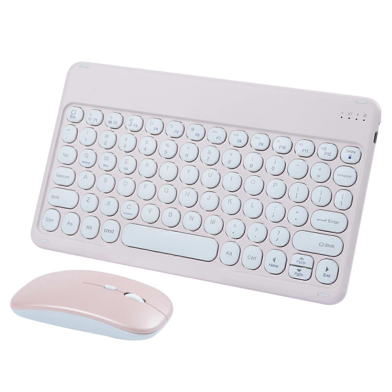 Bluetooth Keyboard and Mouse Combo,Rechargeable,UltraSlim for iPad/Mac OS/Android/Windows/iOS (Pink)