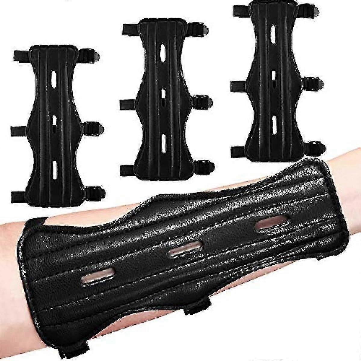 Hunting Arm Protectors with 4-Piece Leather Forearm Shields - Adjustable