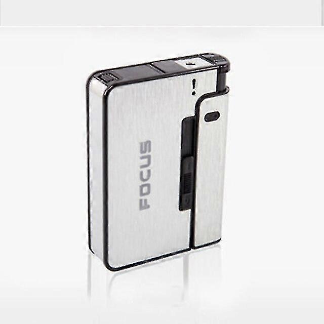 Portable Automatic Cigarette Case for Men, Metal 10pcs Holder