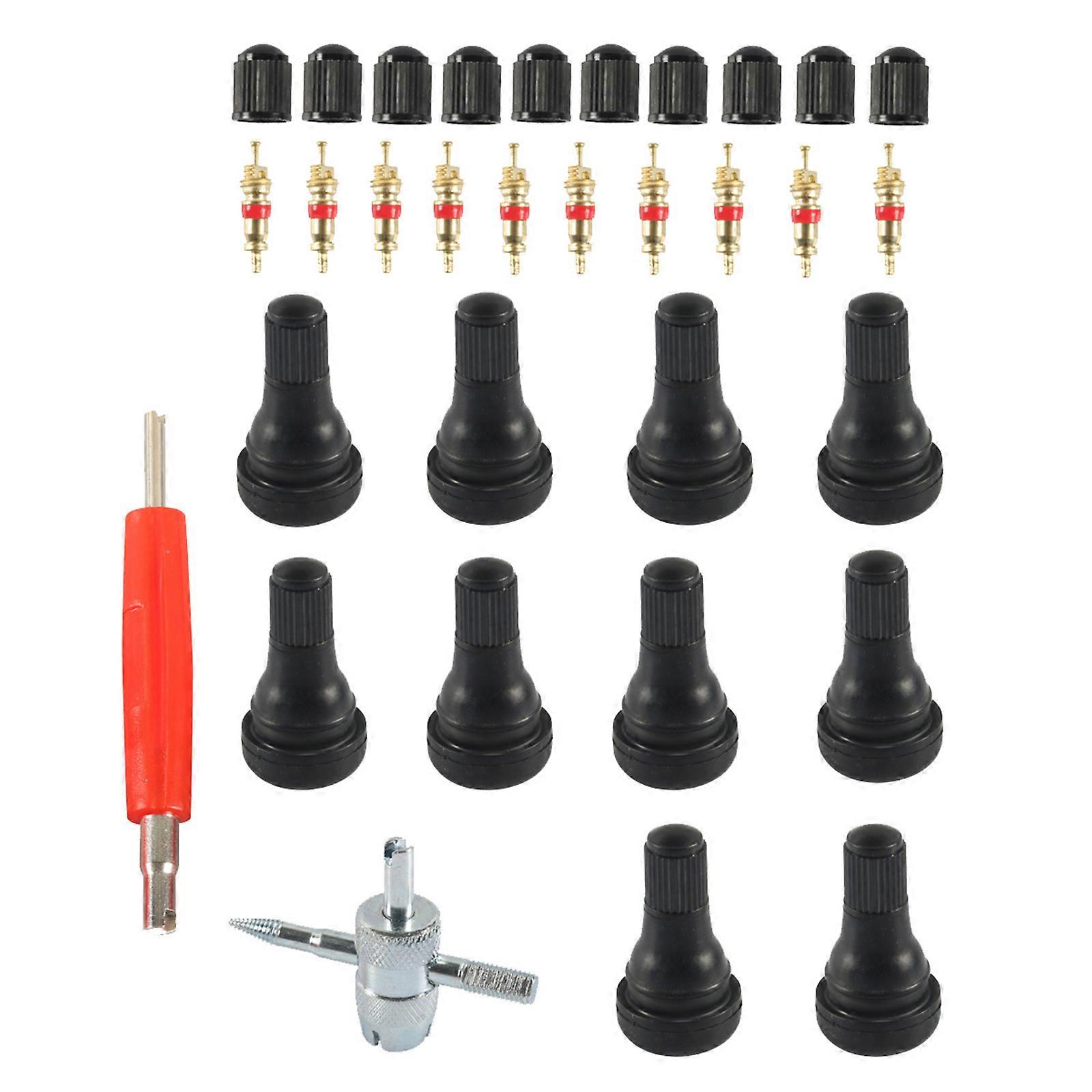 Complete 32 Piece Valves Cores Installation Tool Set For Efficient Tire Valves Replacement Suitable For Various Vehicles Multicolor
