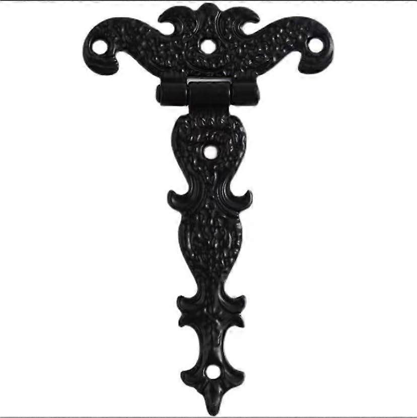 Retro Bronze Hinges 2 Pieces Cabinet Door Butt Hinges Vintage Brass Plated Large Decorative 113x69mm Black