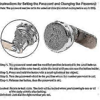 Drawer Combination Lock, 3 Digits, Suitable For Cabinets Electric Box Storage