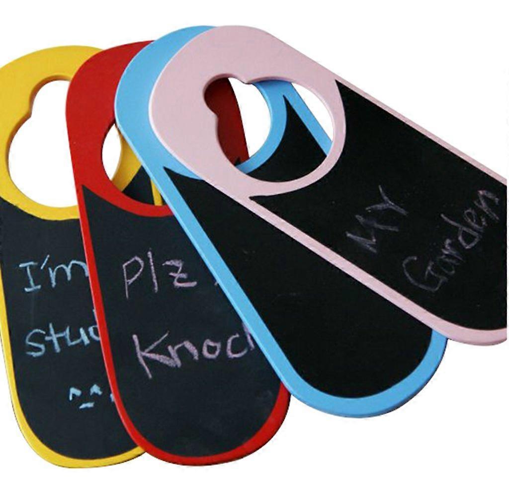 ® Pack of 4 Blank TwoSided Chalkboard Door Knob Hanger Sign