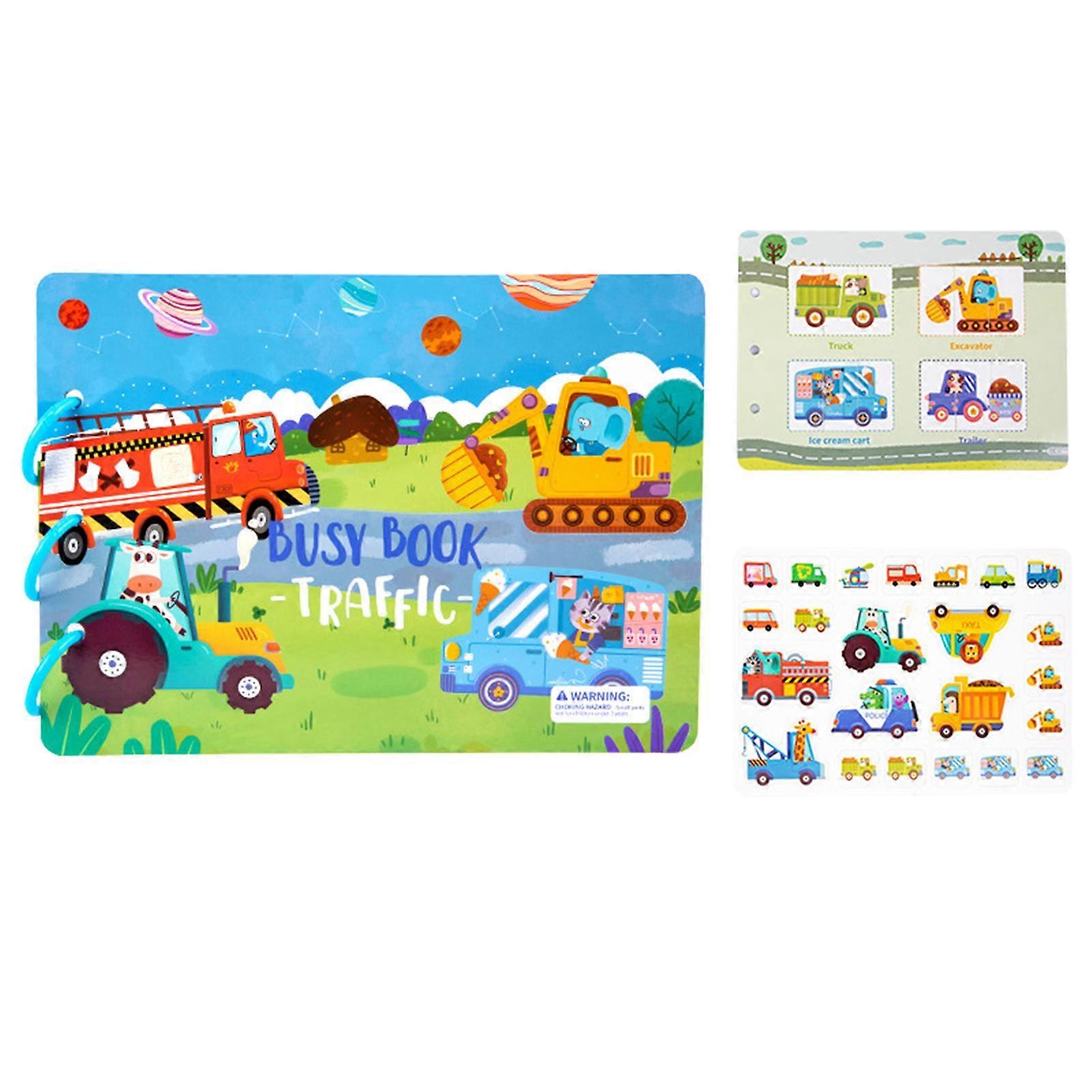 Foldable Reusable Paster Scenes Book Early Learning Sticker Book for Game