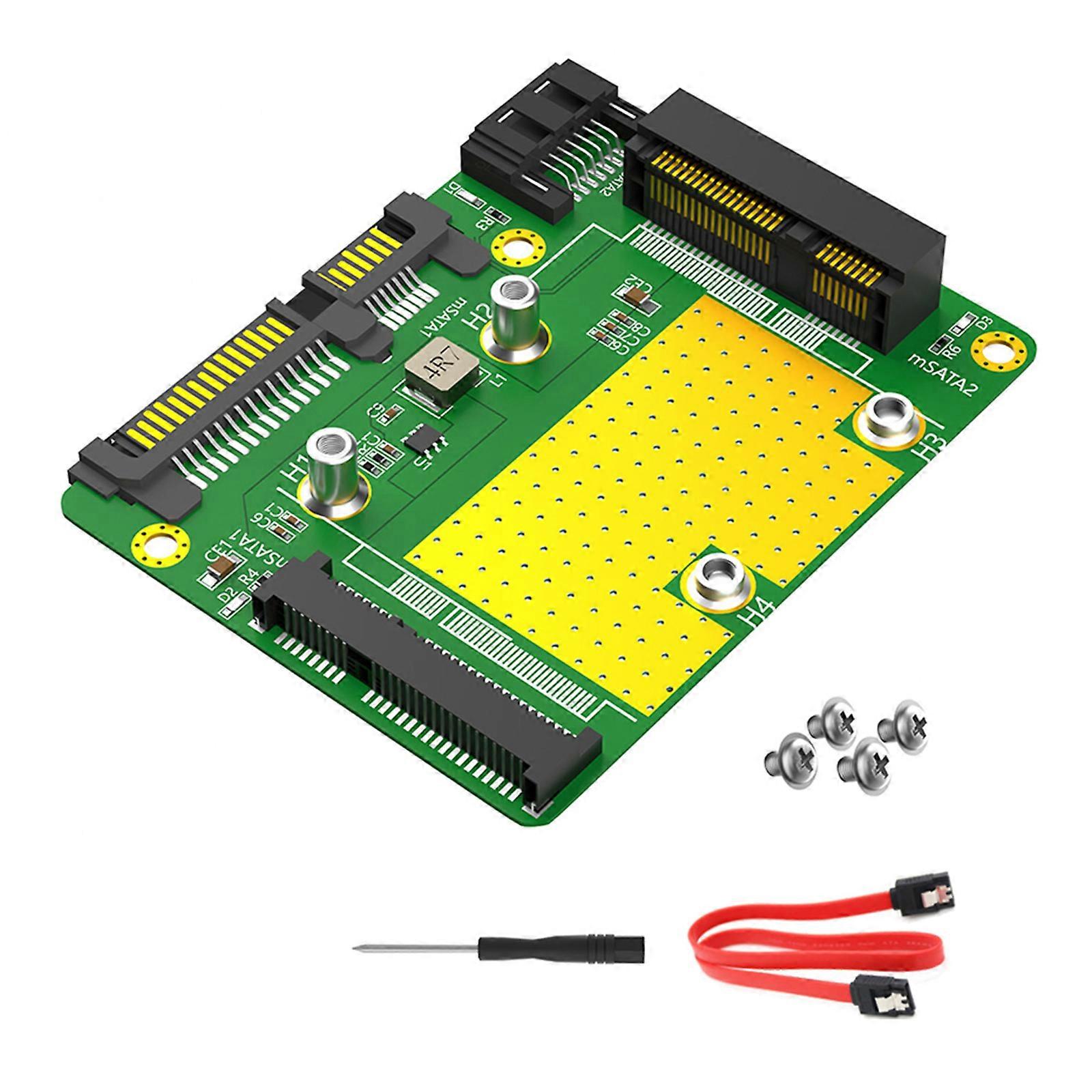Easy Installation Connect mSATA SSD to SATA3 Devices Double mSATA to SATA3 Adapters Card Improve Data Processing Multicolor