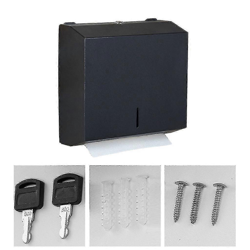 Veggmontert papirhåndkle dispenser rustfritt stål stort bad kjøkken vev holder boks med lås design