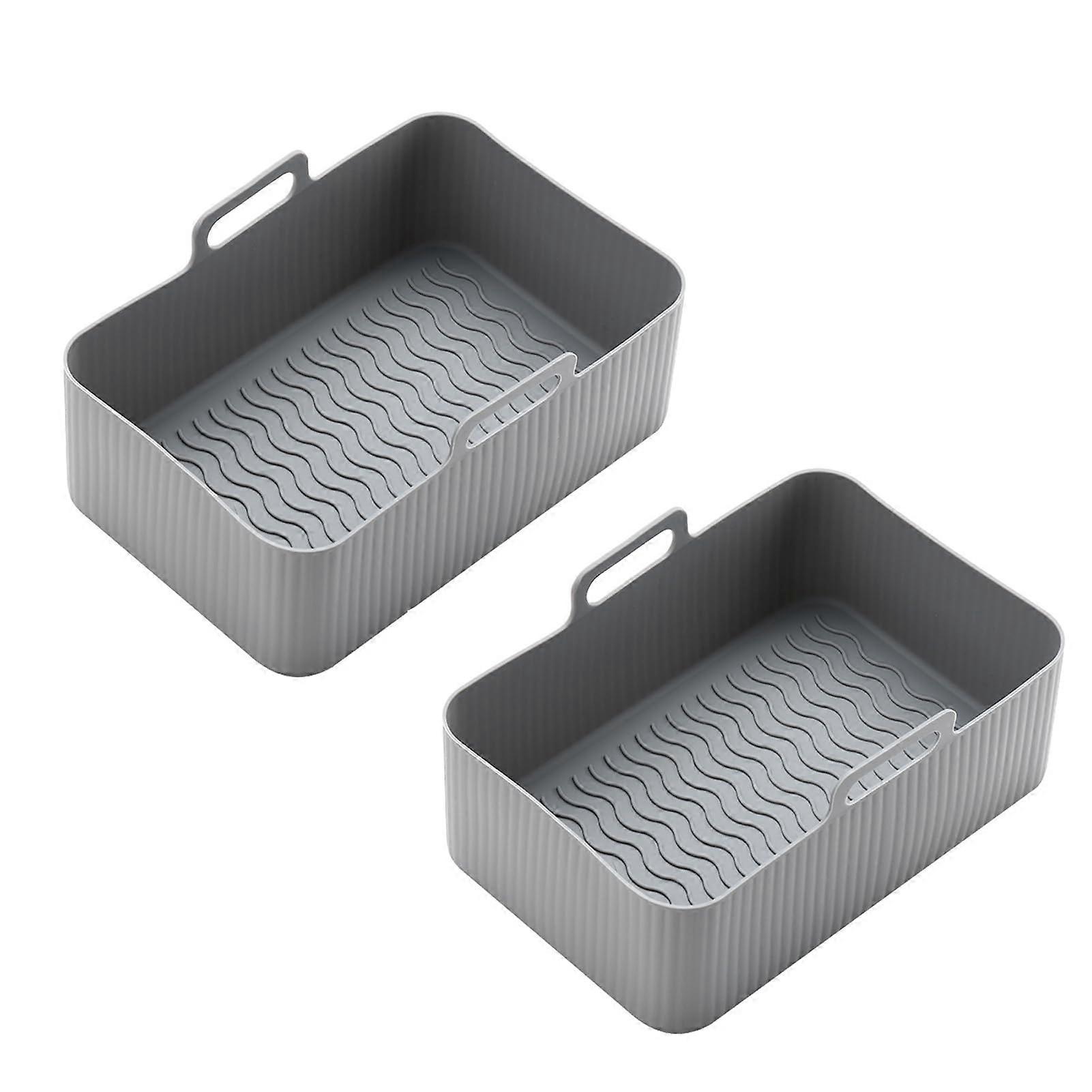 Ninja Kitchenware Silicone Fryer Trays Gray 19.5 x 13.5 cm Non-Stick Baking Mat Compatible with Air Fryers