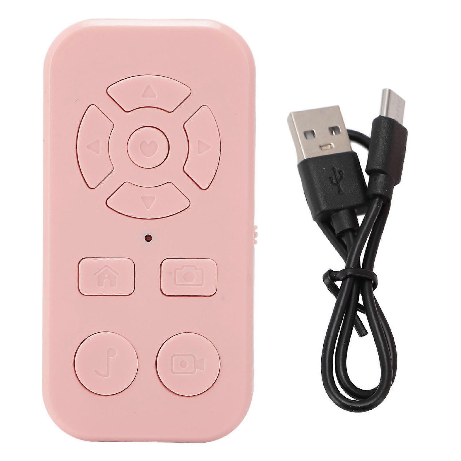 Telecomandă Bluetooth V4.2 roz: obturator pentru cameră, control video, întoarcere de pagini pentru Android