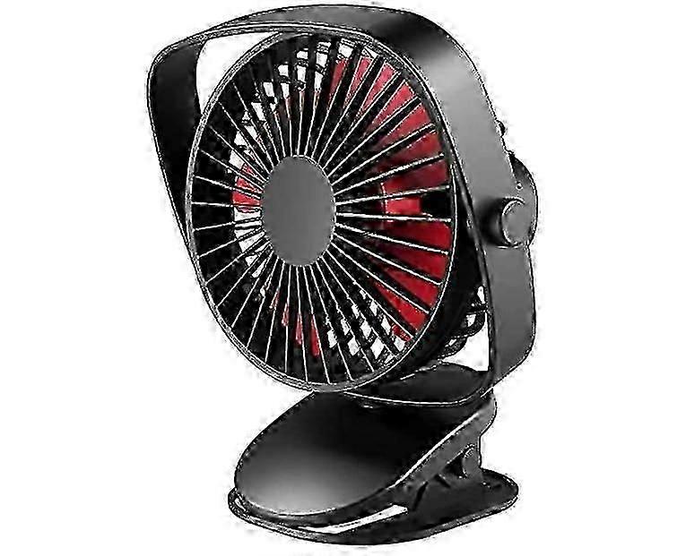 Mini-Lüfter, Clip-On-Str-Lüfter, Mini-persönlicher Schreibtischventilator mit USB-Akkubetrieb und 360 Rotat ()