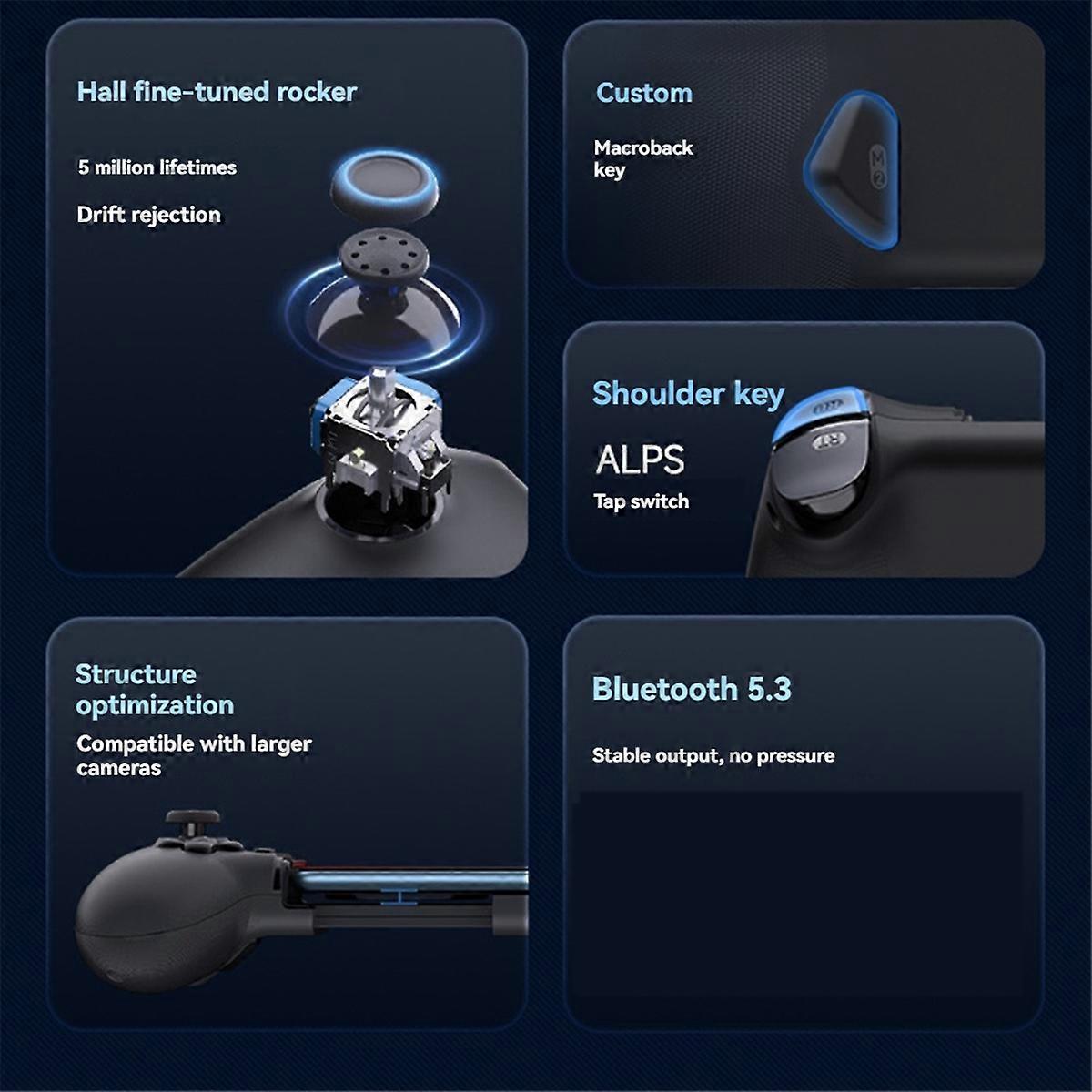 M15 Bluetooth Controller for Android, , Cloud Gaming, , Mechanical Hall Phone Controller