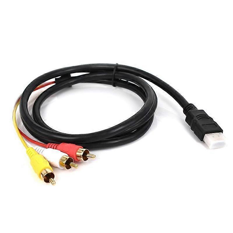 Black (A)$HDMI to AV HDMI to 3RCA red, yellow and white difference line audio and video cable HDMI TO 3RCA