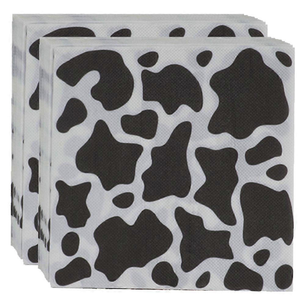 80 Sheets of Cow Printing Napkins Party Printing Napkins Decorative Banquet Napkins