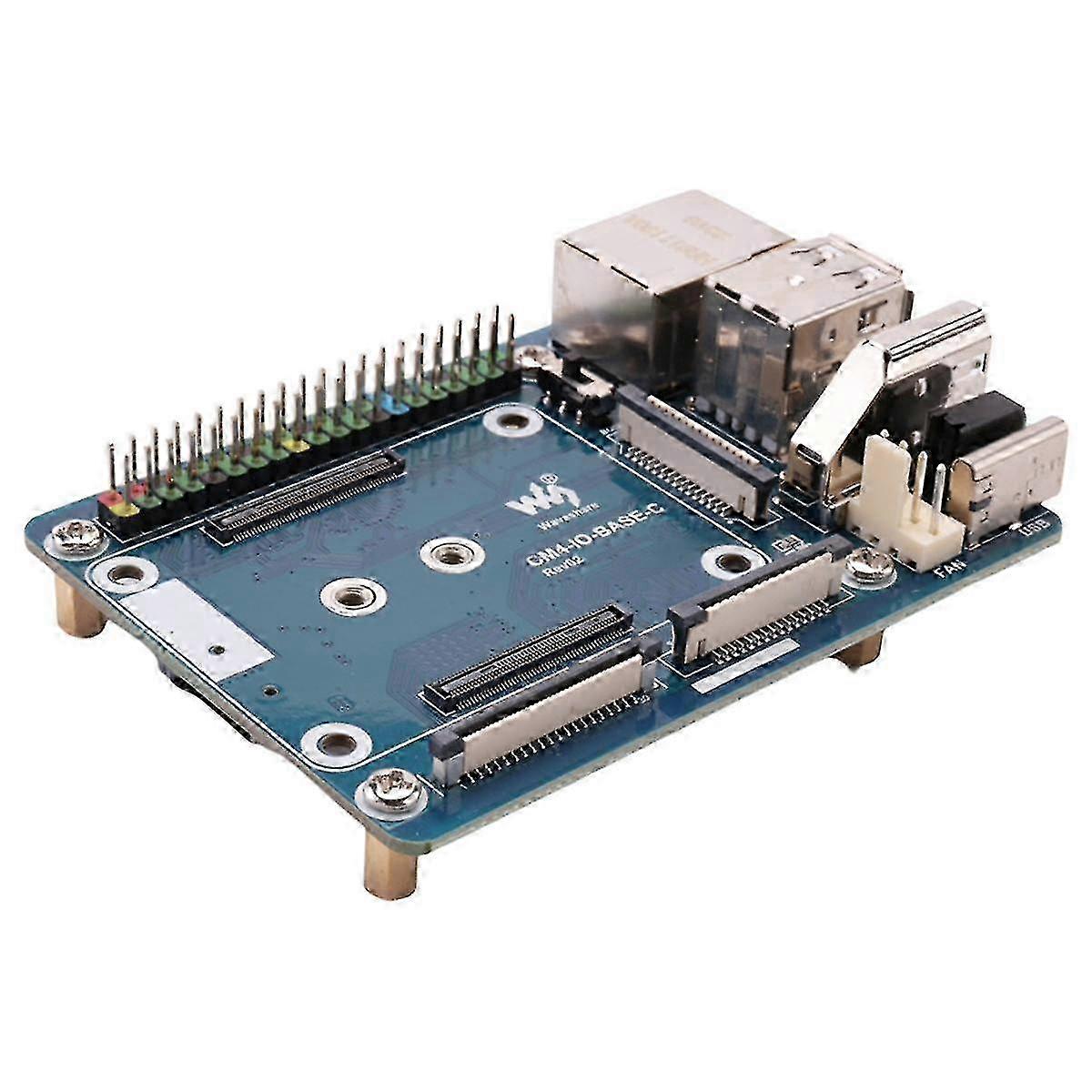 Expansion Board for Basic Module with RJ45 and M.2 M Key, Compatible with Certain Brands, Advanced Version CM4-IO Base-C