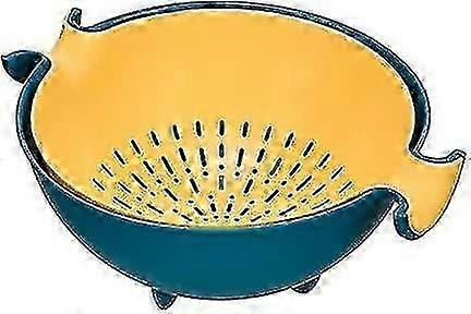 Double Layer Drain Basket For Washing Fruits And Vegetables, Rotatable