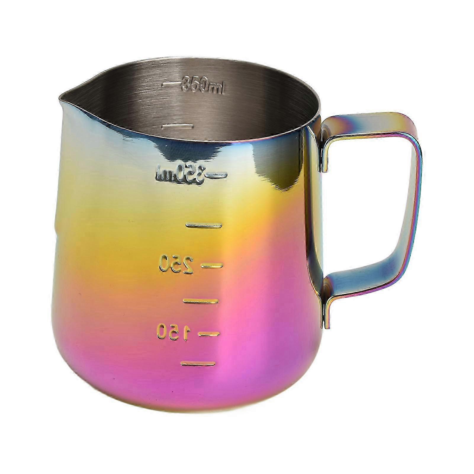 350 مل إبريق رغوة حليب من الفولاذ المقاوم للصدأ مع مقياس للهاتيه والقهوة