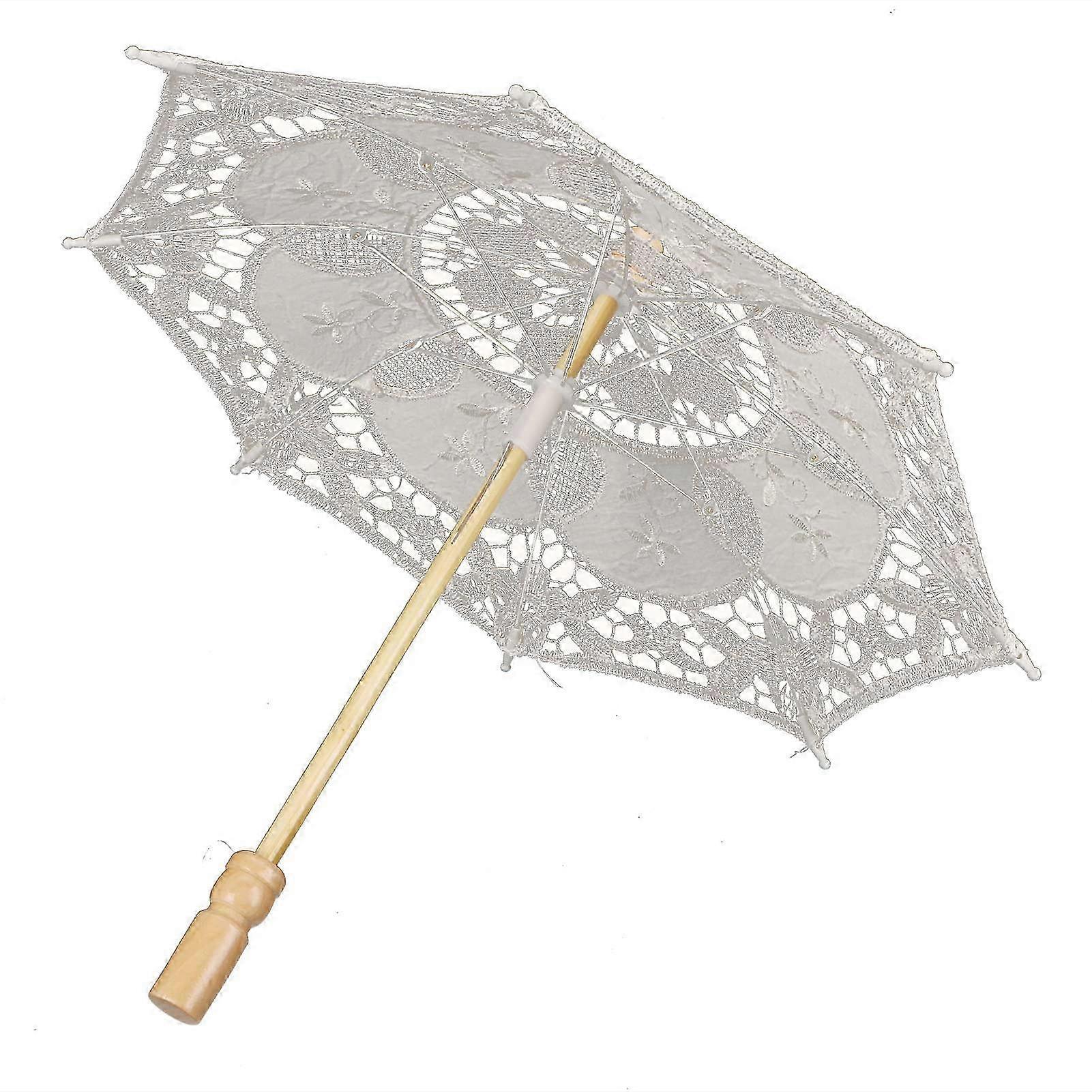 エレガントなミニハンドメイドレースの結婚式の写真撮影傘