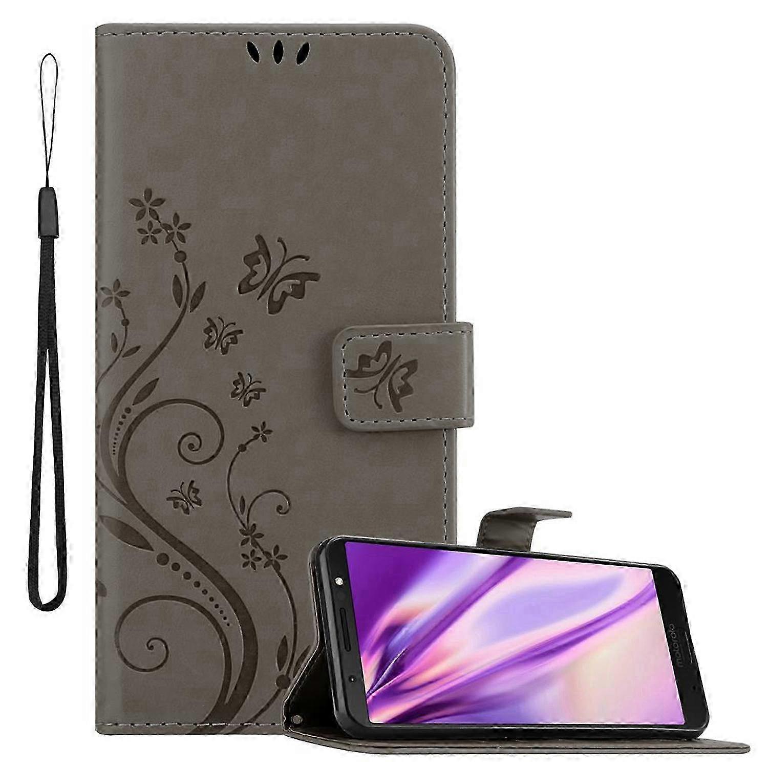 Protective Case for a Certain Brand MOTO G6 PLUS - Featuring Floral Pattern and Card Slot Design