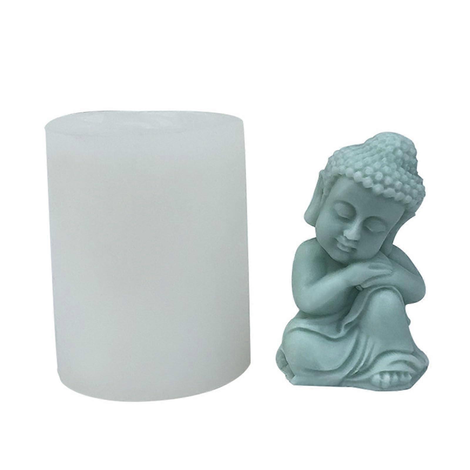 Buddha Monk Shape Epoxy Resin Handmade Scented Candle Silicone Mould Plaster Table Decoration Tool