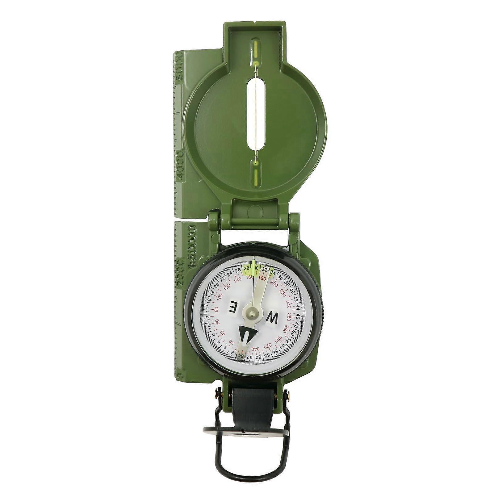 Outdoor Multifunctional Compass for Camping Hiking Survival Navigation - Green ABS Material Geologic Design