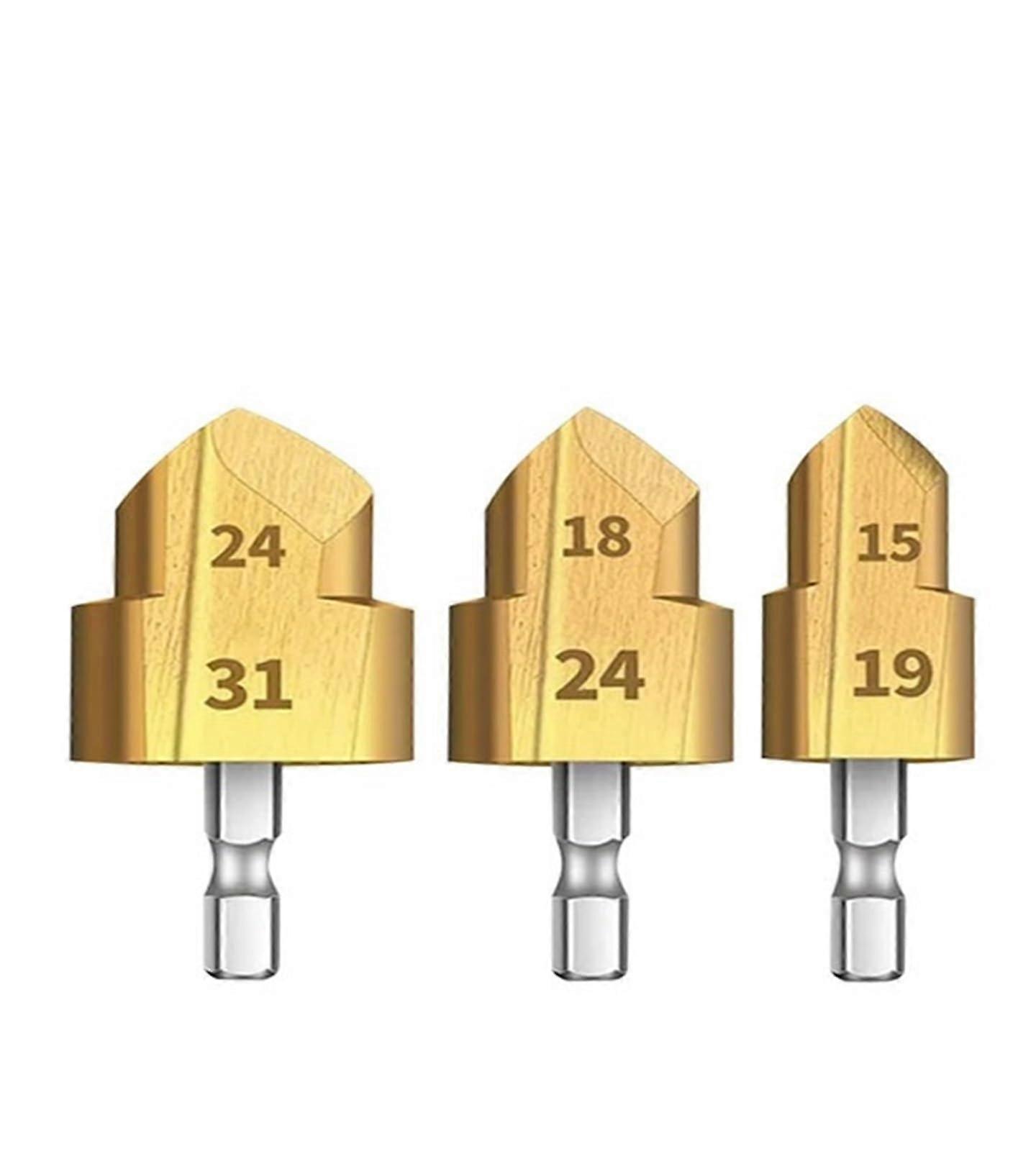 exquisite Hebe, step drill, water pipe connection tool with hex shank, 20/25/32 mm, fully open process permanent(1SET 20and25and32)
