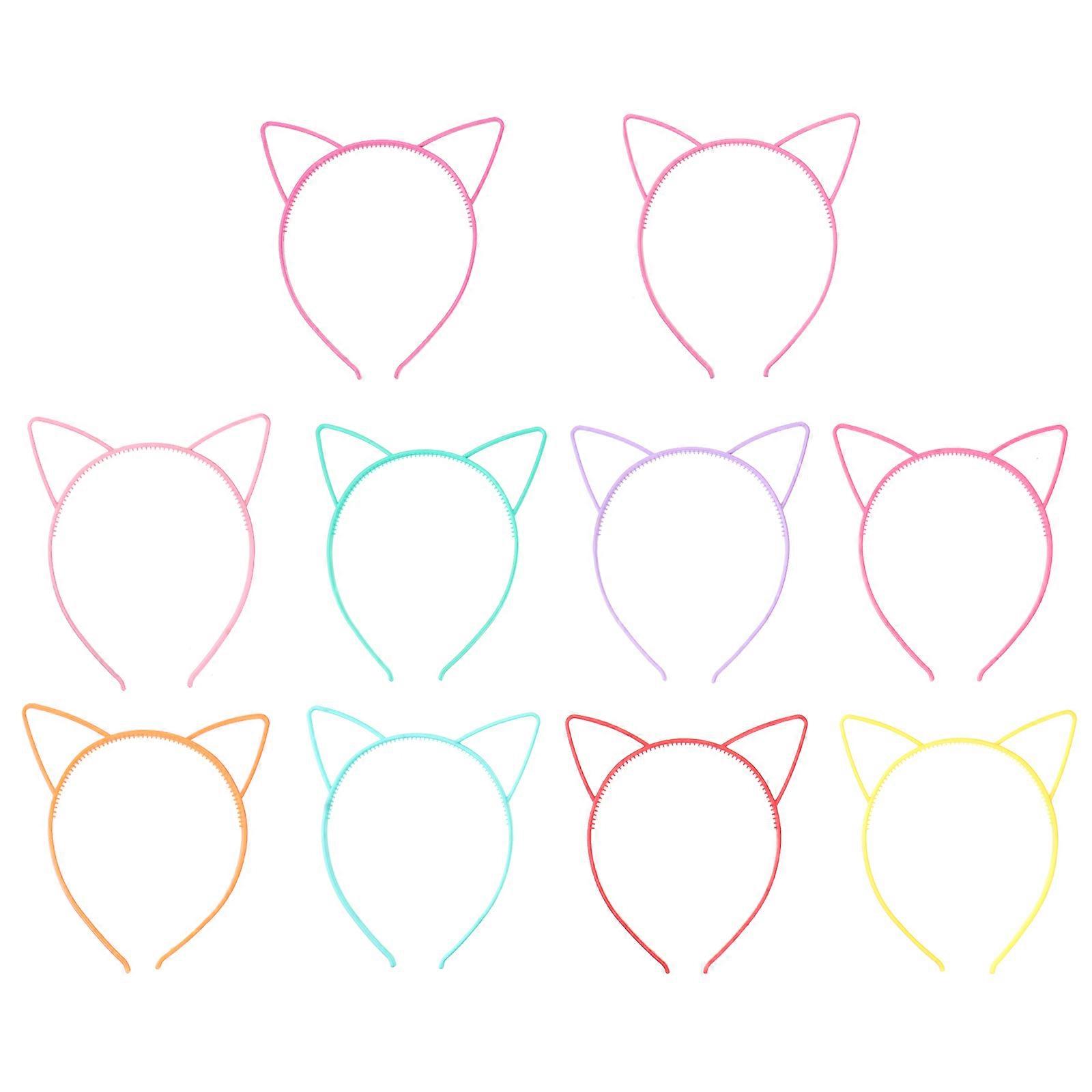Adjustable Plastic Cat Bow Headband, Comfortable Fit for Makeup and Washing Face