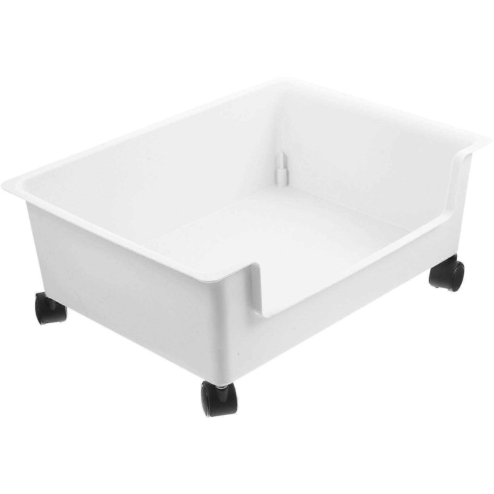 Mobil bokförvaringskorg med hjul – Multifunktionell organisatörsvagn för böcker, kläder och skrivmaterial, slät yta och robust design för studenter
