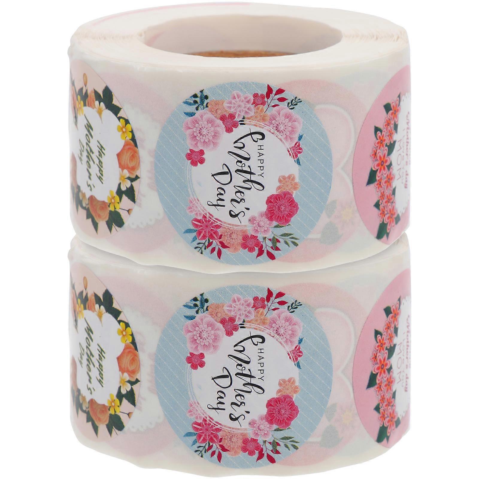 Label Sticker Mother's Day Theme Heart-Shaped for present Decoration 2 Rolls