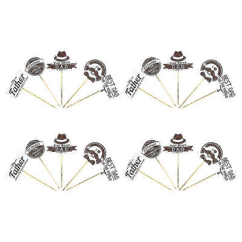 20pcs black series cake toppers suitable for various brands, DIY cake picks, creative paper decoration for birthday parties and celebrations