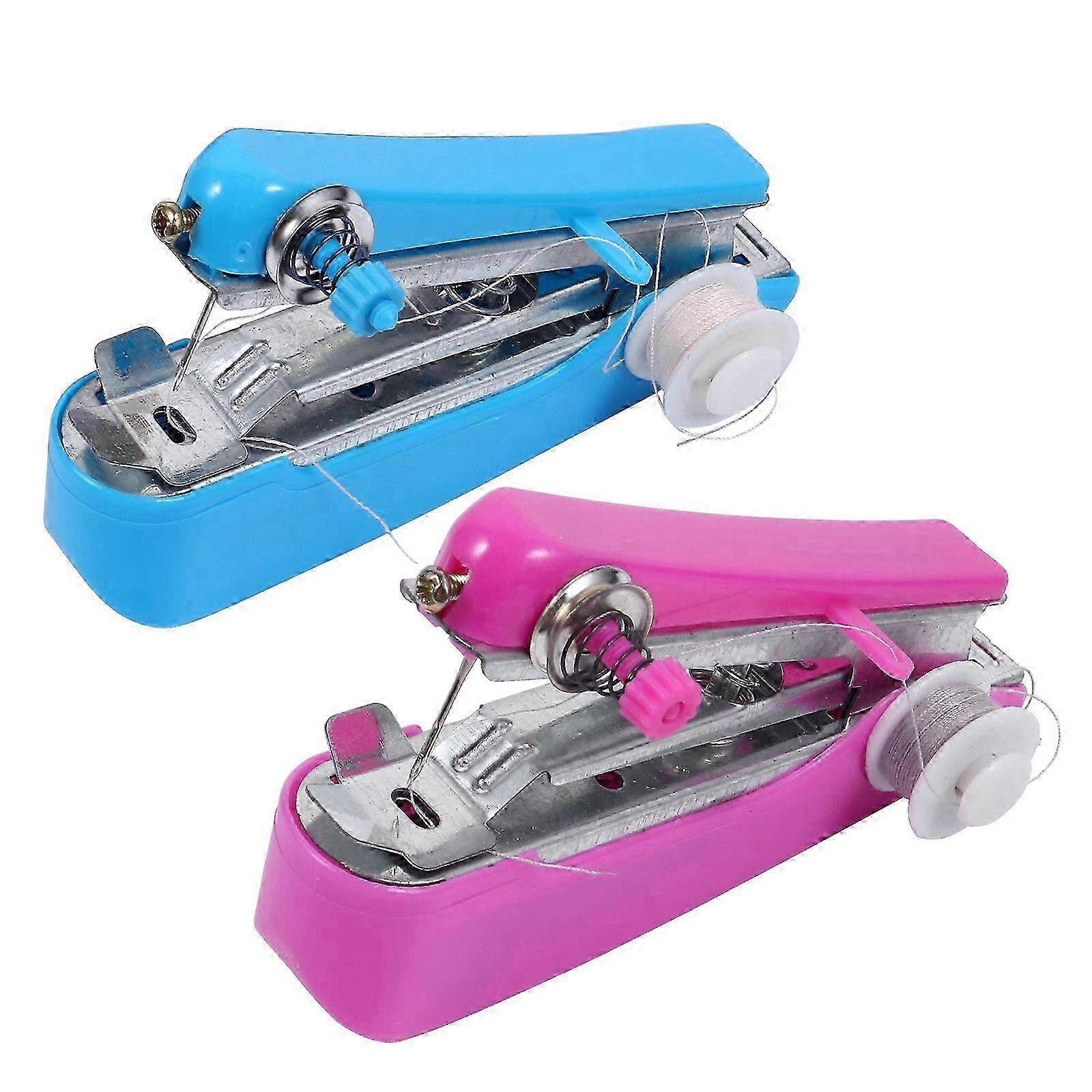 2Pcs Portable Mini Manual Sewing Machine, Handy Handheld Device Ideal for Various Sewing Tasks