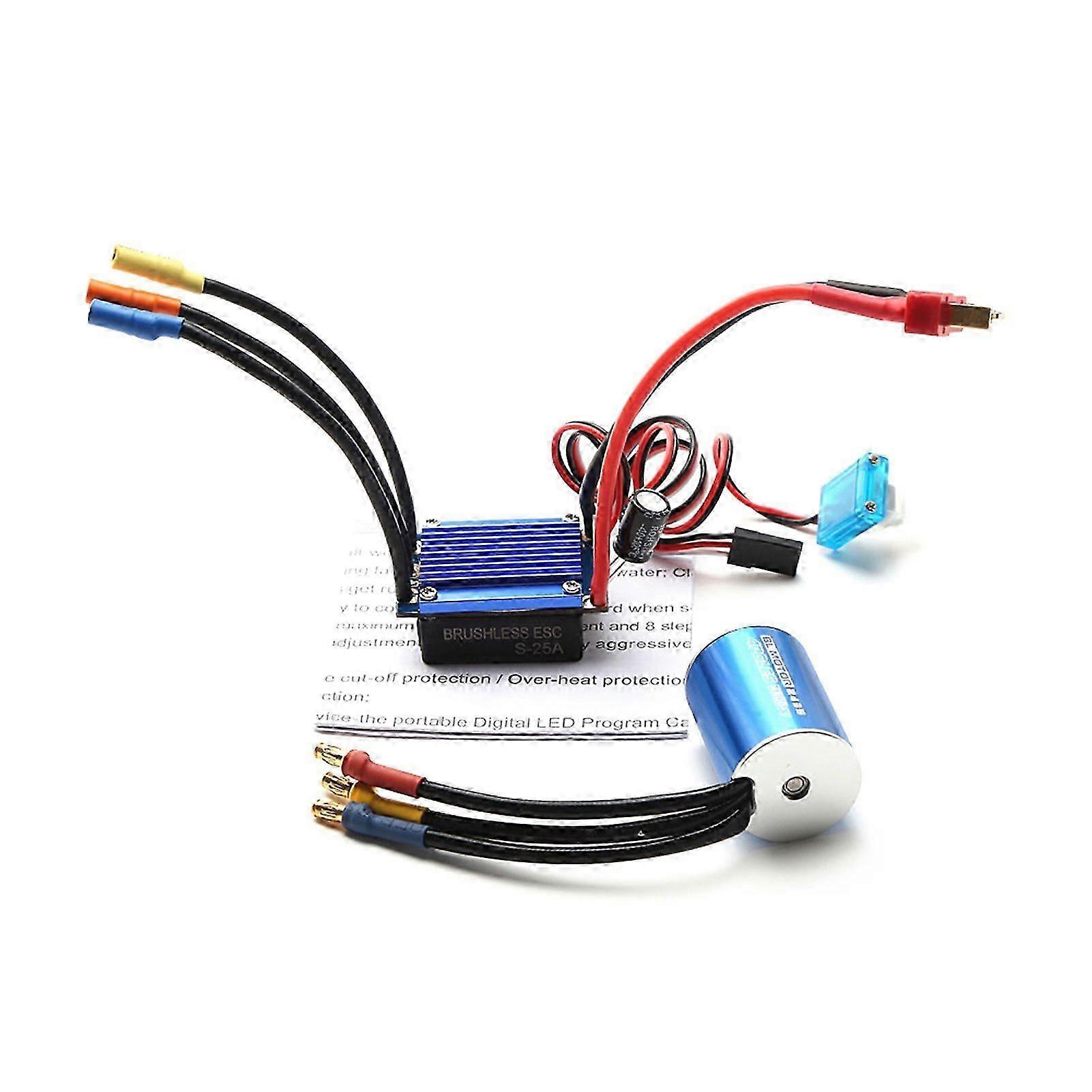 2435 4500KV Brushless Motor and 25A ESC Replacement for HSP Wltoys 1/16 1/18 Remote Control Truck Car