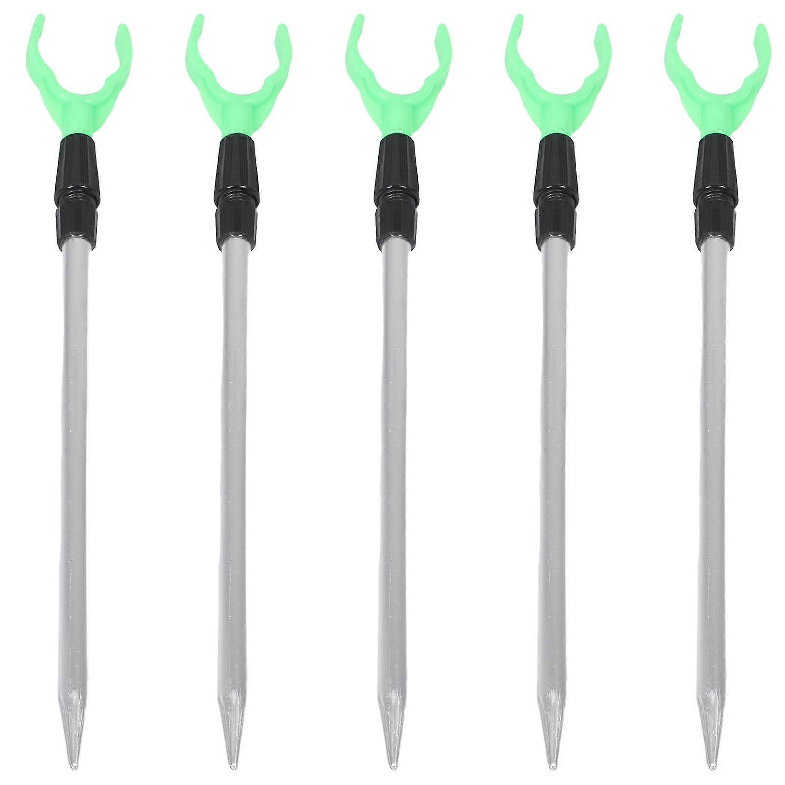 5PCS Telescopic Fishing Rod Stand Aluminum Alloy Ground Anchor Rack for Stable Outdoor Support